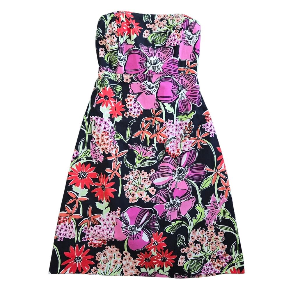 Lilly Pulitzer Women's Sabrina DressBlack Flower Market Size 8P - Picture 2 of 10